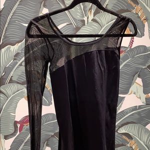 BEBE stretch mesh arm bodycon dress